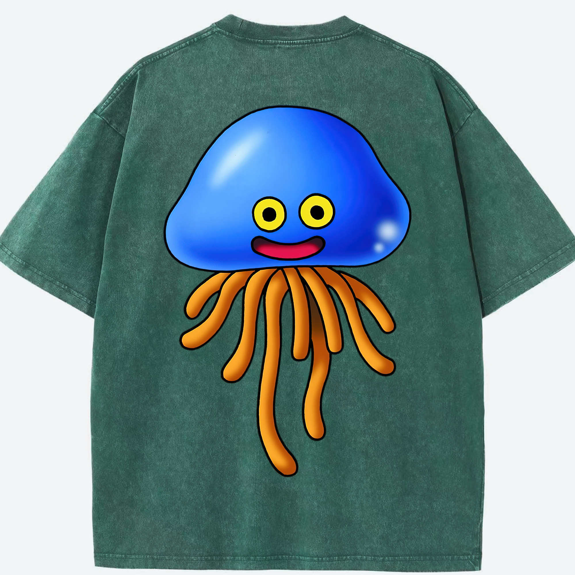 （画像用） ドラゴンクエスト Doragon Kuesuto Dragon Quest 綿100% ヴィンテージ風 半袖Tシャツ（背面プリント）